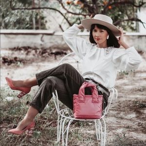 Zara Pink mini quilted tote bag